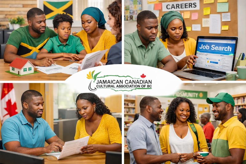 Jamaican newcomers receiving settlement and employment support in Canada
